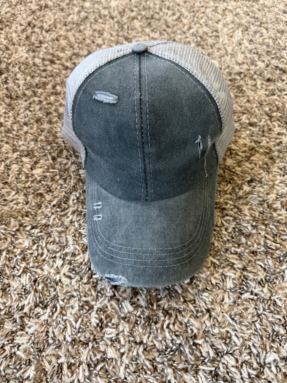 CC Distressed Washed Gray Mesh Trucker Hat